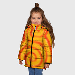 Куртка зимняя для девочки СПИРАЛИ, цвет: 3D-черный — фото 2