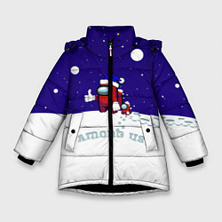 Куртка зимняя для девочки Зимний AMONG US, цвет: 3D-черный