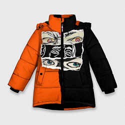 Куртка зимняя для девочки V lone orangedark, цвет: 3D-черный