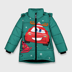 Куртка зимняя для девочки Lightning McQueen, цвет: 3D-черный