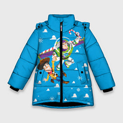 Куртка зимняя для девочки Woody & Buzz, цвет: 3D-черный