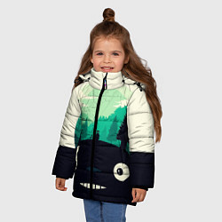 Куртка зимняя для девочки ТОТОРО, цвет: 3D-черный — фото 2