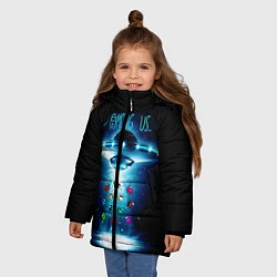 Куртка зимняя для девочки Среди Нас, цвет: 3D-черный — фото 2