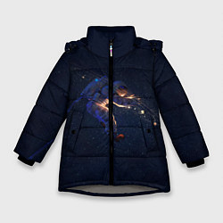 Куртка зимняя для девочки Космонавт, цвет: 3D-светло-серый