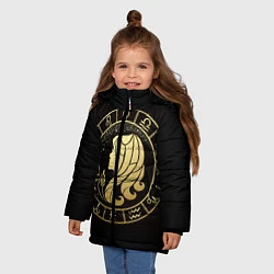 Куртка зимняя для девочки Дева в золотом стиле, цвет: 3D-черный — фото 2
