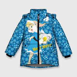 Куртка зимняя для девочки Kooky Christmas, цвет: 3D-светло-серый