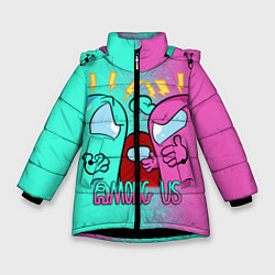 Куртка зимняя для девочки AMONG US, цвет: 3D-черный