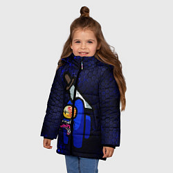 Куртка зимняя для девочки Among Us Imposter Blue, цвет: 3D-черный — фото 2