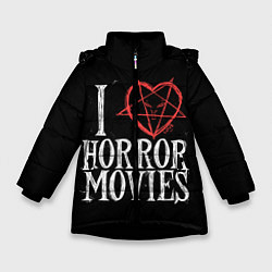 Куртка зимняя для девочки I Love Horror Movies, цвет: 3D-черный