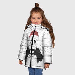 Куртка зимняя для девочки Панда Клаус, цвет: 3D-черный — фото 2