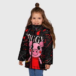 Куртка зимняя для девочки ROBLOX PIGGY, цвет: 3D-светло-серый — фото 2