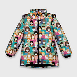 Куртка зимняя для девочки Масочный Режим, цвет: 3D-черный