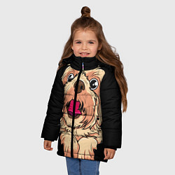 Куртка зимняя для девочки Ши тцу, цвет: 3D-черный — фото 2