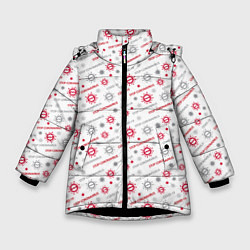 Куртка зимняя для девочки STOP CORONAVIRUS, цвет: 3D-черный