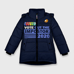 Куртка зимняя для девочки Among Us Vote Out, цвет: 3D-черный