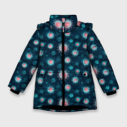 Куртка зимняя для девочки Ковид-19, цвет: 3D-черный