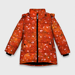 Куртка зимняя для девочки Красная икра, цвет: 3D-черный