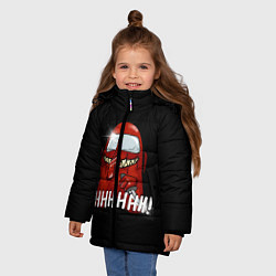 Куртка зимняя для девочки AMONG US SHHHHHH!, цвет: 3D-красный — фото 2