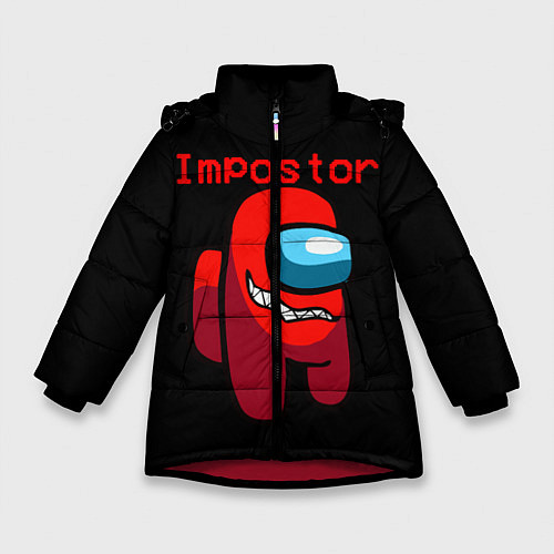 Зимняя куртка для девочки AMONG US IMPOSTOR / 3D-Красный – фото 1