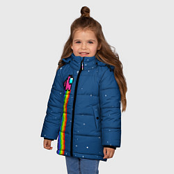 Куртка зимняя для девочки AMONG US - NYAN CREWMATE, цвет: 3D-черный — фото 2