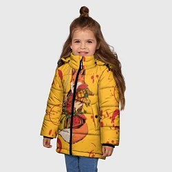 Куртка зимняя для девочки Лис Самурай, цвет: 3D-черный — фото 2
