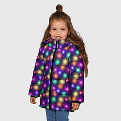 Куртка зимняя для девочки Новогодний Салют, цвет: 3D-черный — фото 2