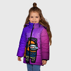 Куртка зимняя для девочки Among Us Z, цвет: 3D-черный — фото 2