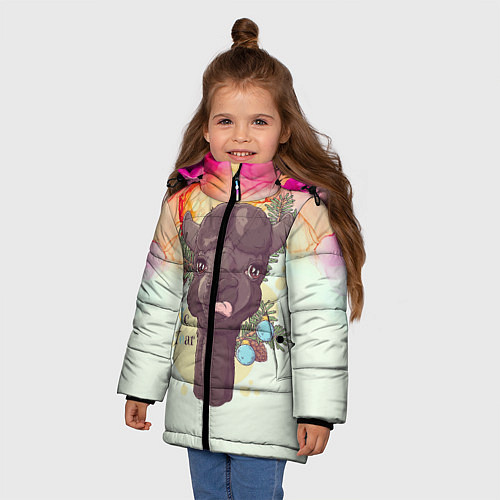 Зимняя куртка для девочки Magic New Year / 3D-Светло-серый – фото 3