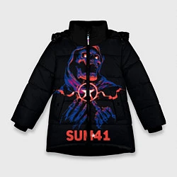 Куртка зимняя для девочки Sum 41 череп, цвет: 3D-черный