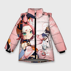 Куртка зимняя для девочки GENSHIN IMPACT, ДИОНА, цвет: 3D-светло-серый