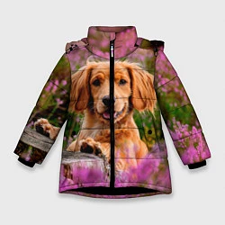 Куртка зимняя для девочки Dog, цвет: 3D-черный