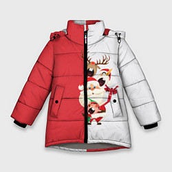 Куртка зимняя для девочки С Новым Годом!, цвет: 3D-светло-серый