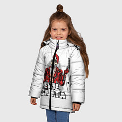 Куртка зимняя для девочки Злой Санта, цвет: 3D-черный — фото 2