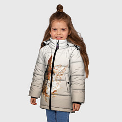 Куртка зимняя для девочки Летящая сова рисунок, цвет: 3D-черный — фото 2