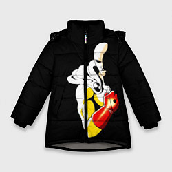 Куртка зимняя для девочки Сайтама One Punch Man, цвет: 3D-светло-серый