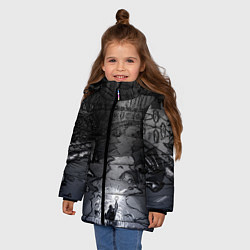 Куртка зимняя для девочки Lovecraft Лавкрафт, цвет: 3D-черный — фото 2
