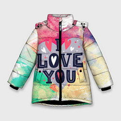 Куртка зимняя для девочки Love, цвет: 3D-черный