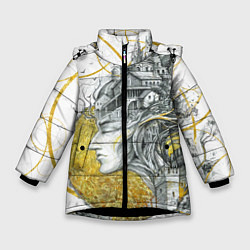 Куртка зимняя для девочки Мечты города, цвет: 3D-черный