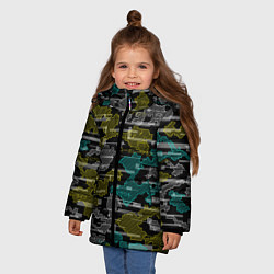 Куртка зимняя для девочки Futuristic Camo, цвет: 3D-черный — фото 2