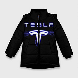 Куртка зимняя для девочки TESLA, цвет: 3D-черный