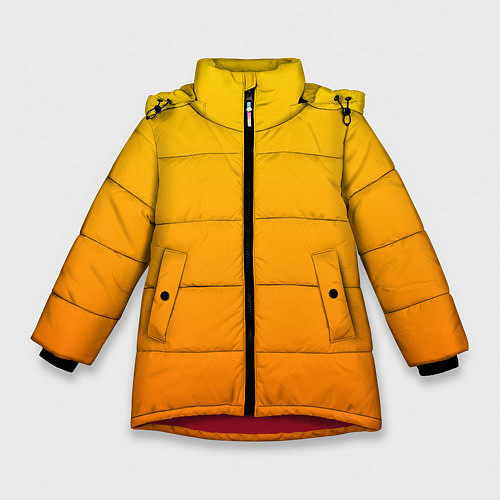 Зимняя куртка для девочки Оранжевый градиент / 3D-Красный – фото 1
