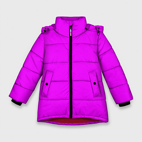 Зимняя куртка для девочки Маджента без рисунка / 3D-Красный – фото 1