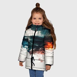 Куртка зимняя для девочки КОСМОС, цвет: 3D-черный — фото 2