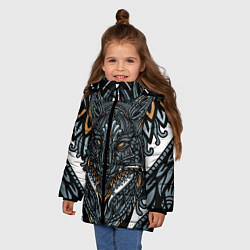 Куртка зимняя для девочки Рисунок лиса, цвет: 3D-черный — фото 2