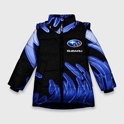 Куртка зимняя для девочки Subaru, цвет: 3D-черный