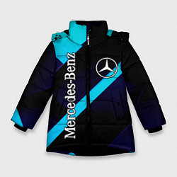 Куртка зимняя для девочки Mercedes Benz, цвет: 3D-черный