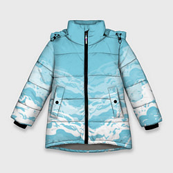 Куртка зимняя для девочки Волны, цвет: 3D-светло-серый