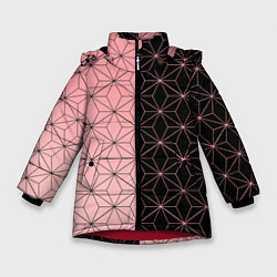 Куртка зимняя для девочки КОСТЮМ НЕЗУКО NEZUKO, цвет: 3D-красный