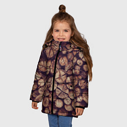 Куртка зимняя для девочки Бревна, цвет: 3D-черный — фото 2