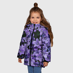 Куртка зимняя для девочки Фиолетовый цвет весны, цвет: 3D-черный — фото 2